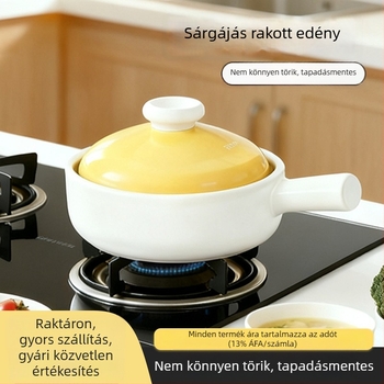 Magas hőmérsékletre tervezett kerámiából készült fazék, kímélő pároláshoz, 1–3 L, nem reped meg közvetlen lángon, otthoni gázfőzőhöz
