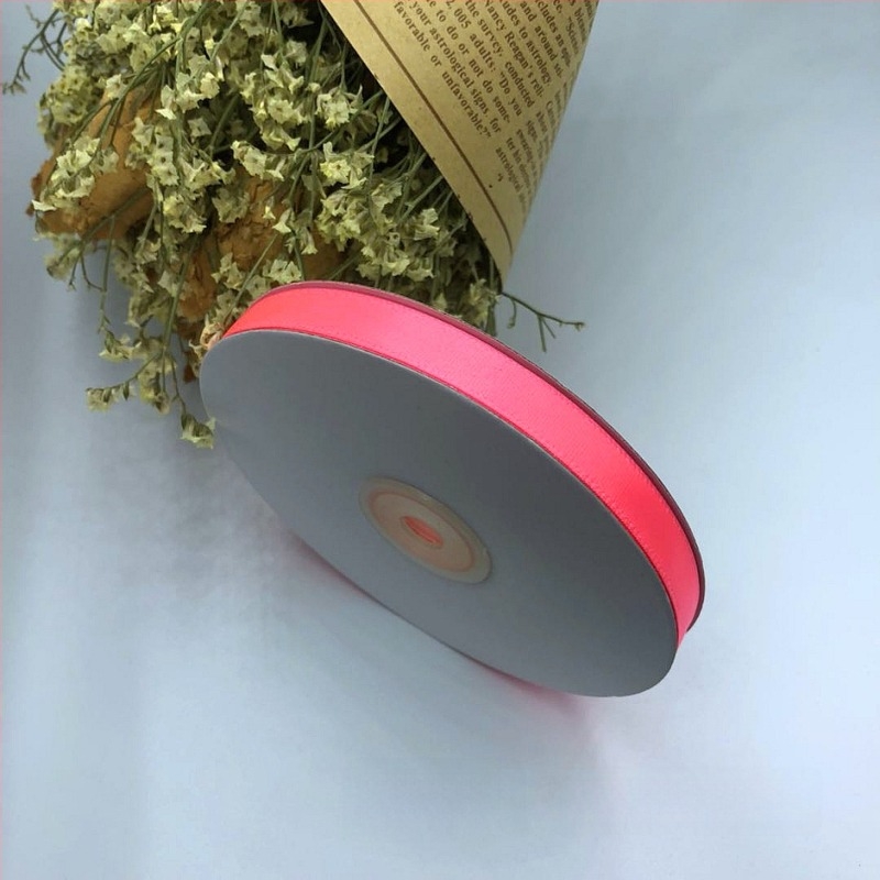 1 cm szélességű poliészter szatén szalag, csokrokhoz, ajándékcsomagoláshoz, DIY hajdíszekhez és virágdíszítéshez