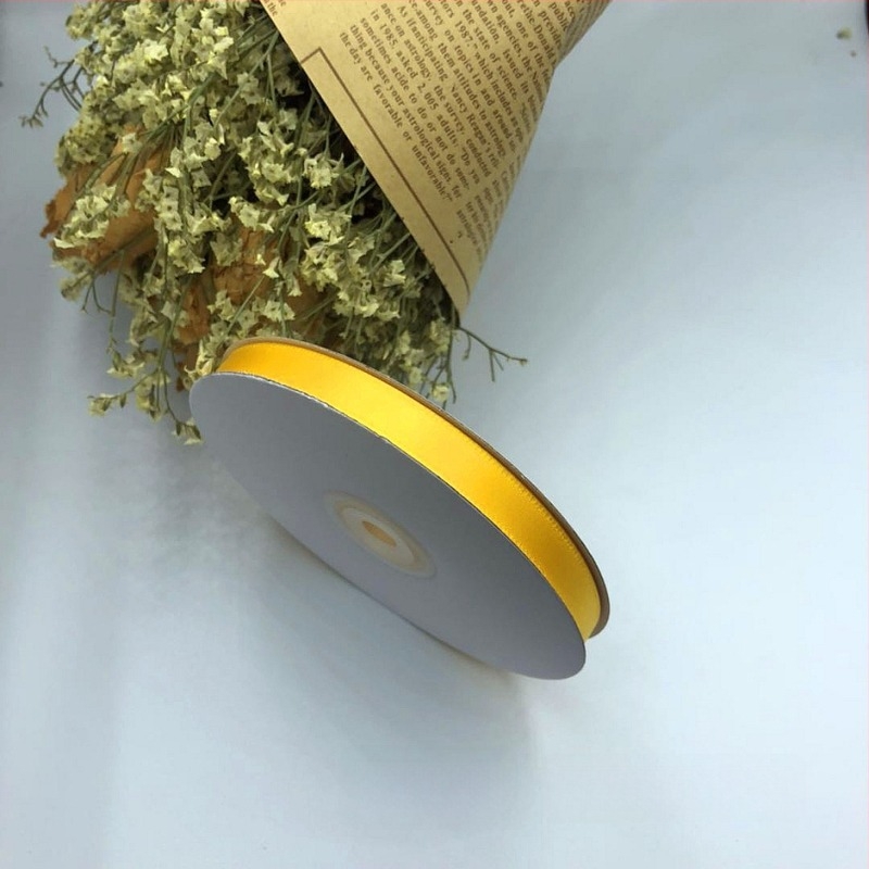1 cm szélességű poliészter szatén szalag, csokrokhoz, ajándékcsomagoláshoz, DIY hajdíszekhez és virágdíszítéshez