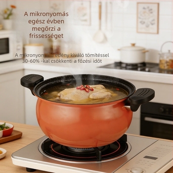 Tapadásmentes mikronyomásos főzőedény, nagy kapacitású leveses edény, otthoni használatra, többfunkciós tök főzőedény