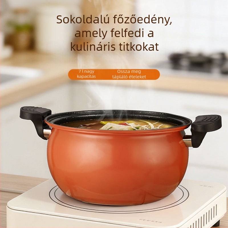 Tapadásmentes mikronyomásos főzőedény, nagy kapacitású leveses edény, otthoni használatra, többfunkciós tök főzőedény