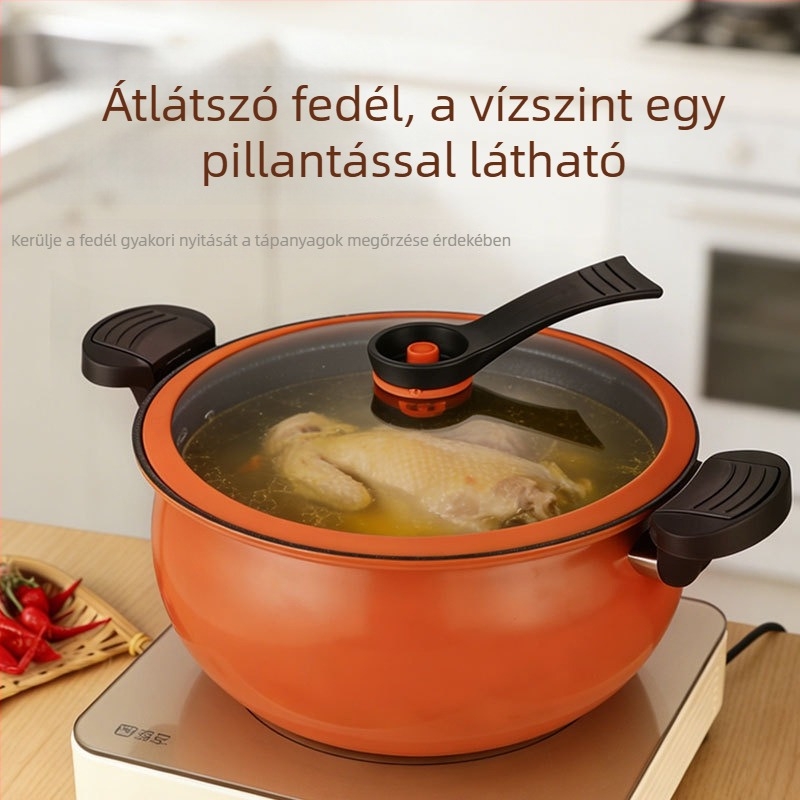 Tapadásmentes mikronyomásos főzőedény, nagy kapacitású leveses edény, otthoni használatra, többfunkciós tök főzőedény