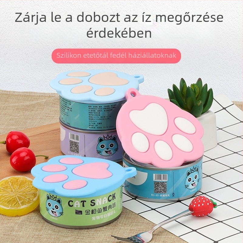 Szilikon konzerves fedél macskaeledelhez, 3 az 1-ben zárófedél