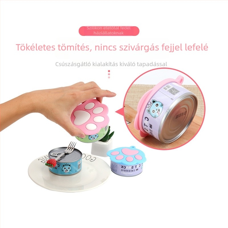 Szilikon konzerves fedél macskaeledelhez, 3 az 1-ben zárófedél