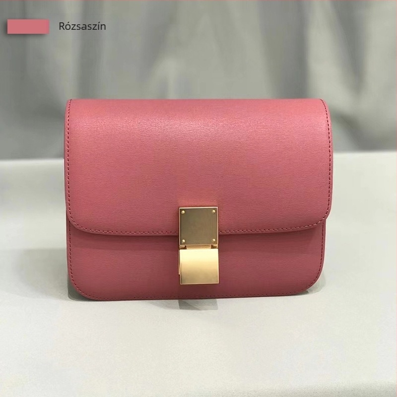 2023 tavasz–nyár új modellje: valódi bőrből készült, kézzel dörzsölt textúrájú doboz alakú, kis négyzetes válltáska / crossbody, női táska