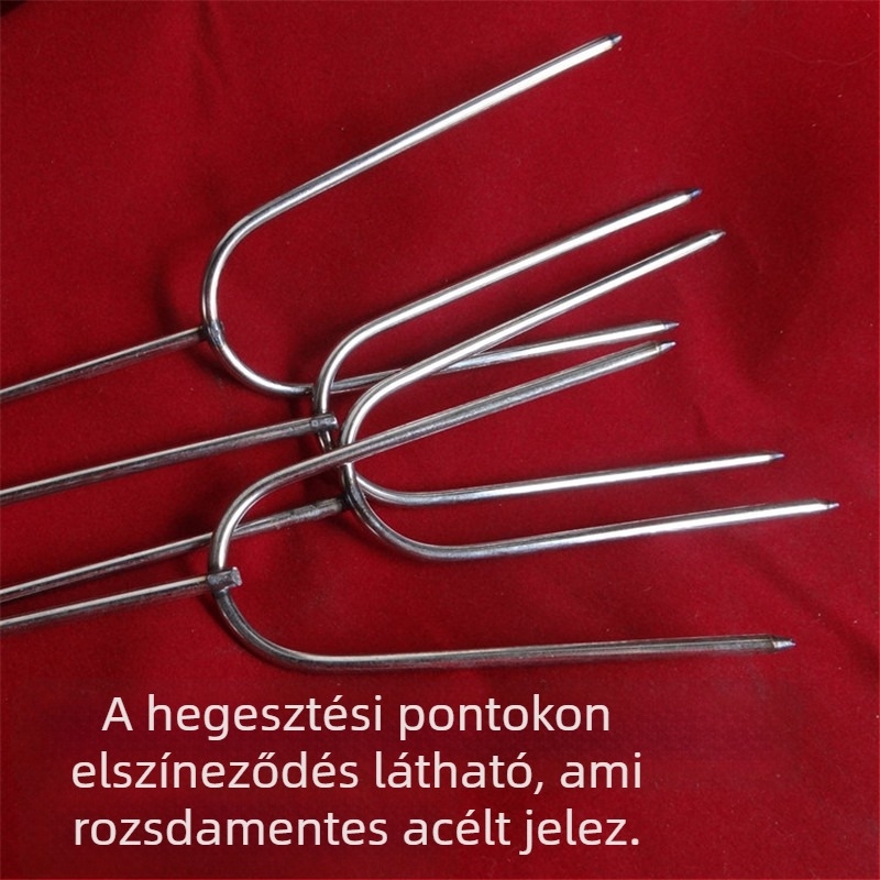 Rozsdamentes acélból készült U-szögű grillszúró villa, 4 darabos készlet, csirkeszárnyakhoz és csirkecomhoz