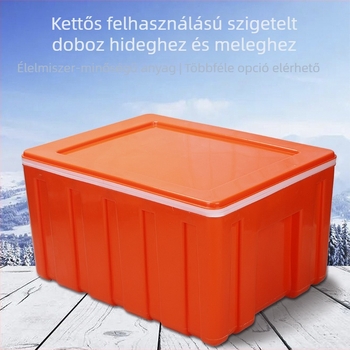 Nagy 6L-es szigetelt élelmiszertároló – műanyag, melegen tart és hűt, utcai kioszkokhoz és elvitelre, megfelelő gőzölt zsemlékhez és rizshez.