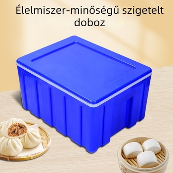 Nagy 6L-es szigetelt élelmiszertároló – műanyag, melegen tart és hűt, utcai kioszkokhoz és elvitelre, megfelelő gőzölt zsemlékhez és rizshez.