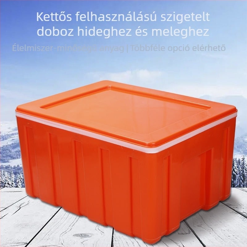 Nagy 6L-es szigetelt élelmiszertároló – műanyag, melegen tart és hűt, utcai kioszkokhoz és elvitelre, megfelelő gőzölt zsemlékhez és rizshez.