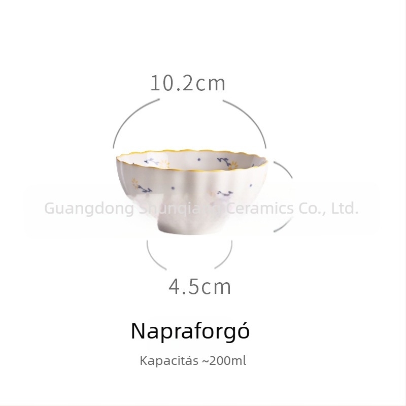 Porcelános tál, vintage vidéki stílus, eper motívummal, kreatív és aranyos dizájn, nagy kapacitású