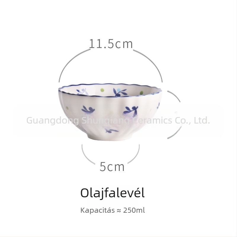 Porcelános tál, vintage vidéki stílus, eper motívummal, kreatív és aranyos dizájn, nagy kapacitású