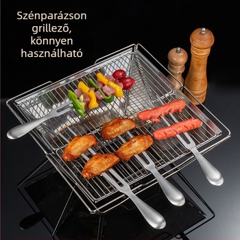 304 rozsdamentes acél grillvilla, kétfogú hús grillezéshez