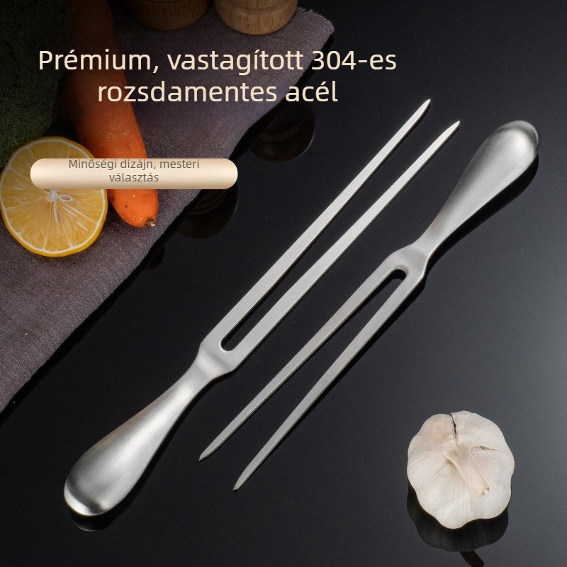 304 rozsdamentes acél grillvilla, kétfogú hús grillezéshez