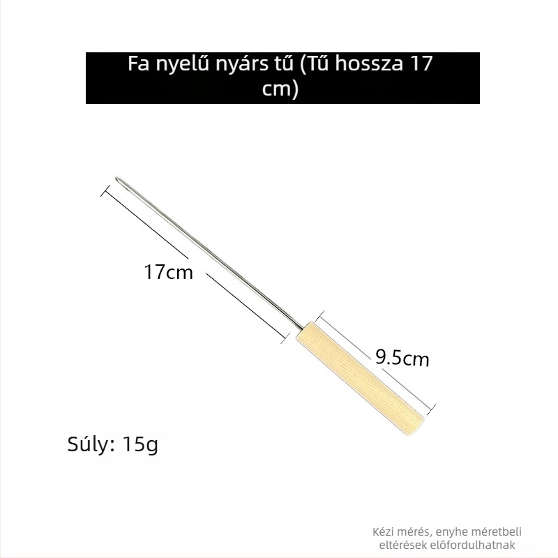 Fa nyelű rozsdamentes acél grillpálcikák, kerek fejűek, bárány- és húsételekhez