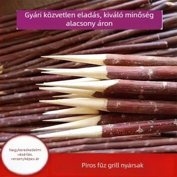 Vörös nyárfa grillszúrók, környezetbarát, kempingezésre és étkezéshez, prémium