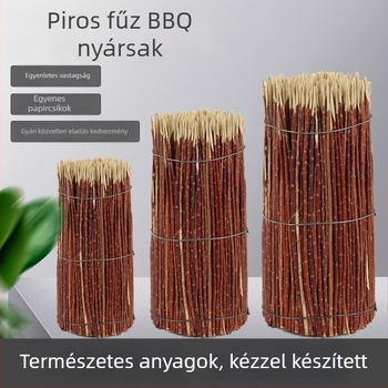 Vörös nyárfa grillszúrók, környezetbarát, kempingezésre és étkezéshez, prémium