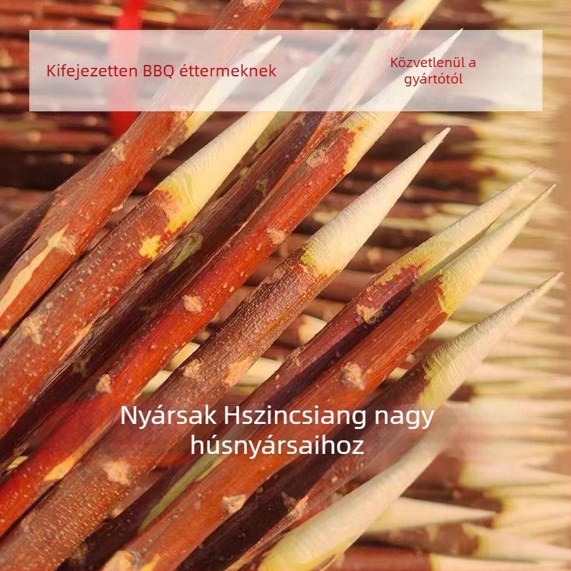 Vörös nyárfa grillszúrók, környezetbarát, kempingezésre és étkezéshez, prémium