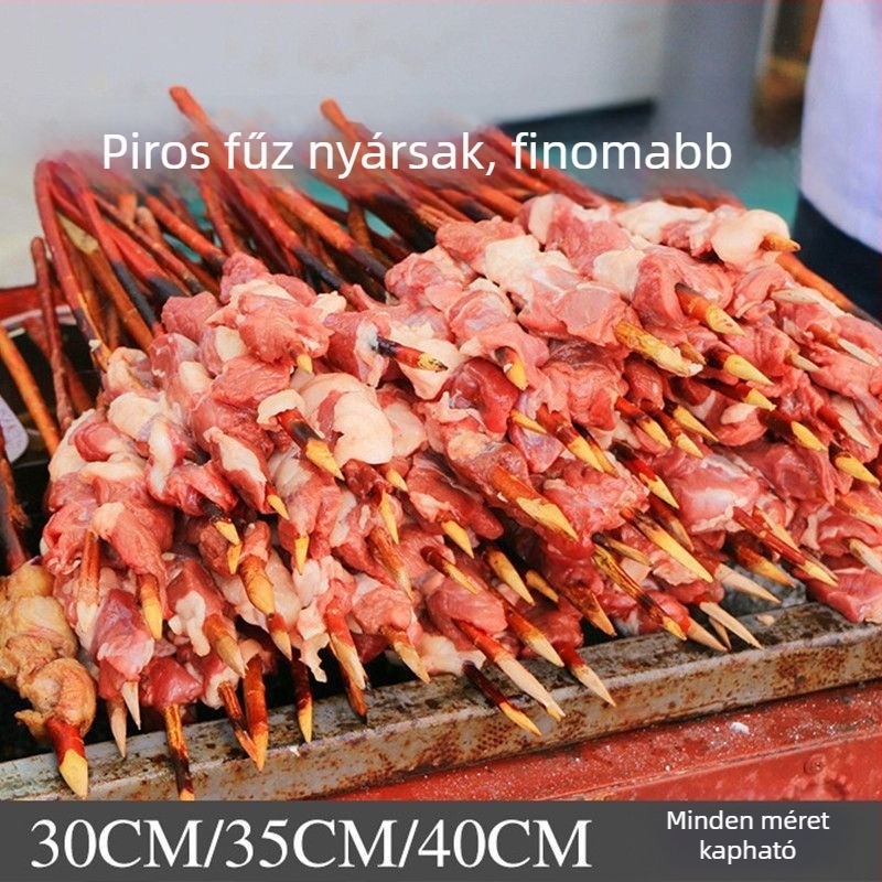 Vörös nyárfa grillszúrók, környezetbarát, kempingezésre és étkezéshez, prémium