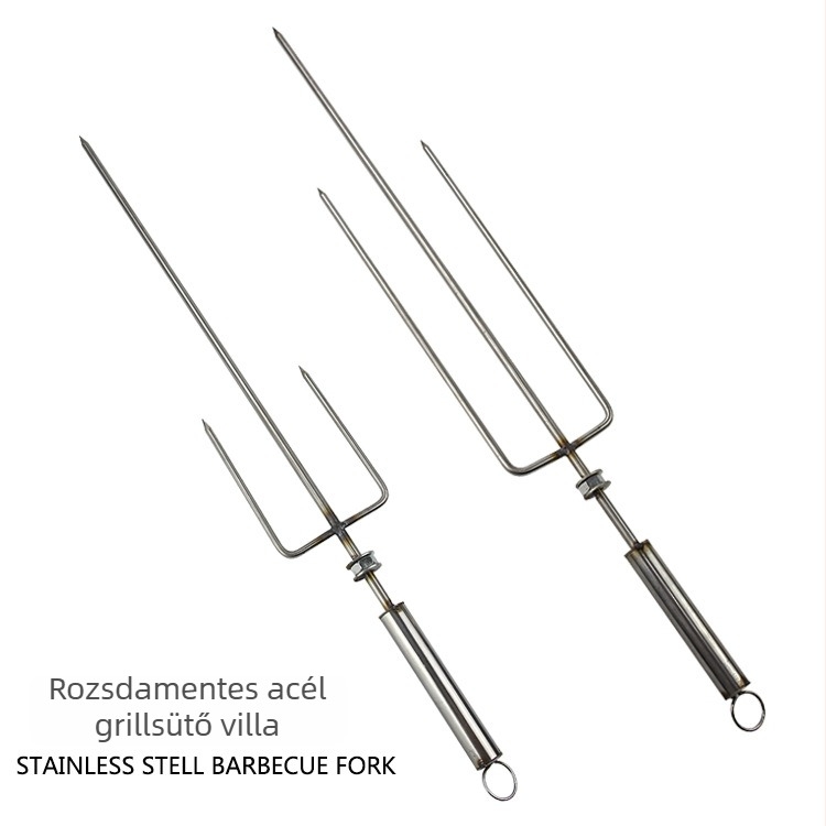 Rozsdamentes acél BBQ villa hosszabbított nyársakkal báránycomb, báránybordák, csirke, nyúl, kacsa és füstölt hús grillezéséhez