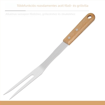 Rozsdamentes acél grillvilla, hordozható nagy húsvilla, koreai stílusban