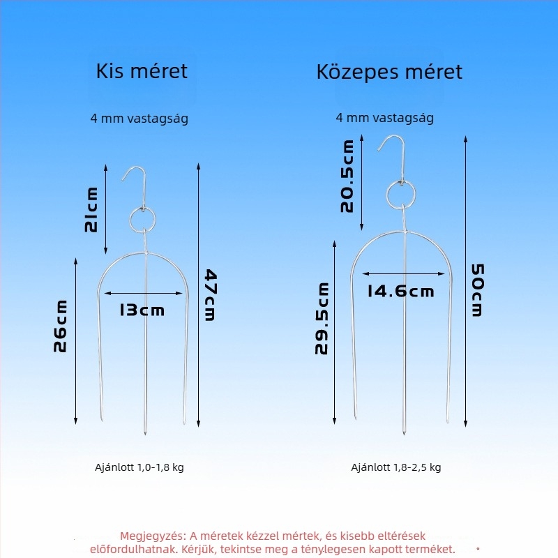 Rozsdamentes acél grillvilla kacsának és galambnak, két- és háromhegyű villák, U-formájú villa 4 mm-es akasztókkal