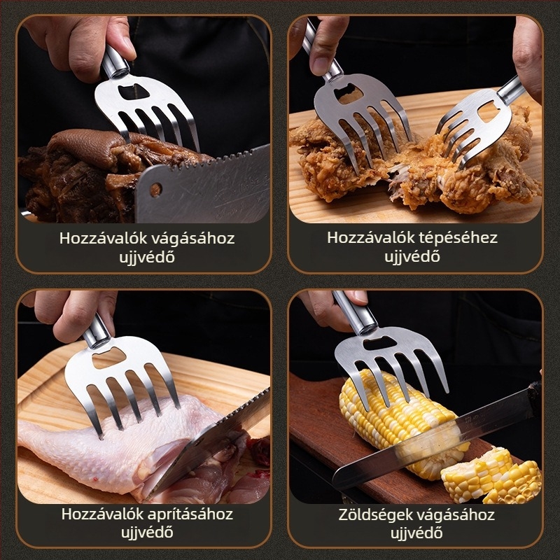 Rozsdamentes acél medve mancs húsfelosztó grillhez és a konyhához