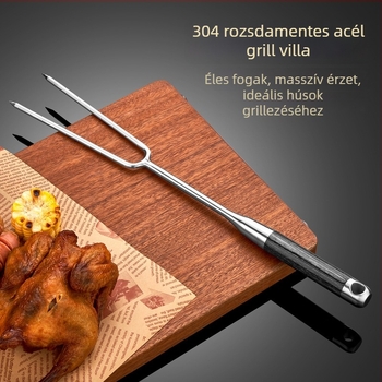 Hong Junda 304 rozsdamentes acél grill villa kültéri használatra – villa steakhez, egész csirkéhez és húsokhoz, BBQ eszköz