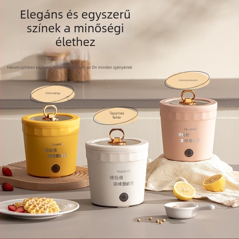 Kompakt, többfunkciós elektromos főzőedény tészta, zabkása, leves és pörkölt készítéséhez — hordozható kollégiumi eszköz.