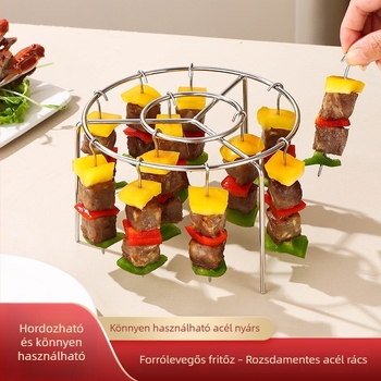 24 nyársas grillsütő – kör alakú rozsdamentes acélból