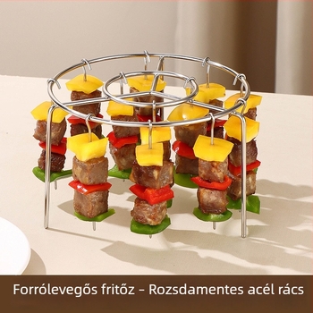 24 nyársas grillsütő – kör alakú rozsdamentes acélból