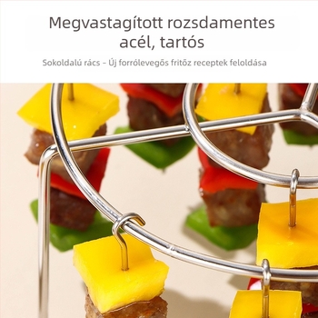 24 nyársas grillsütő – kör alakú rozsdamentes acélból