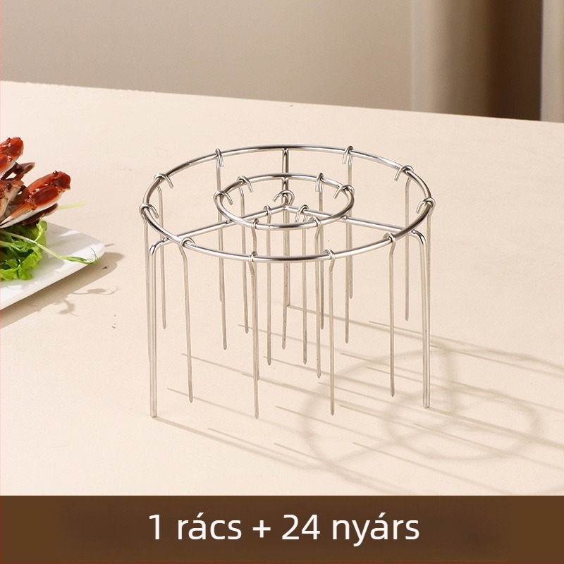 24 nyársas grillsütő – kör alakú rozsdamentes acélból