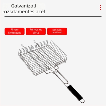 Hordozható elektroplattált grillklipsz 430 rozsdamentes acélból, halakhoz, zöldségekhez és hamburgerekhez
