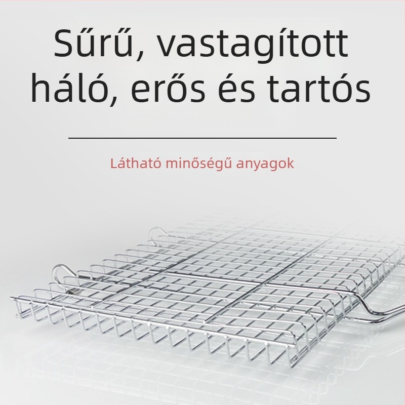 Hordozható elektroplattált grillklipsz 430 rozsdamentes acélból, halakhoz, zöldségekhez és hamburgerekhez