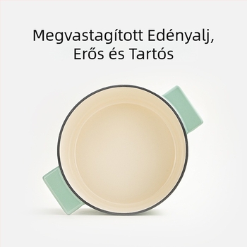 Zománc bevonatú öntöttvas fazék, 22 cm, 3,1–4 L, levesekhez és pároláshoz, többfunkciós, indukciós és gáztűzhelyhez