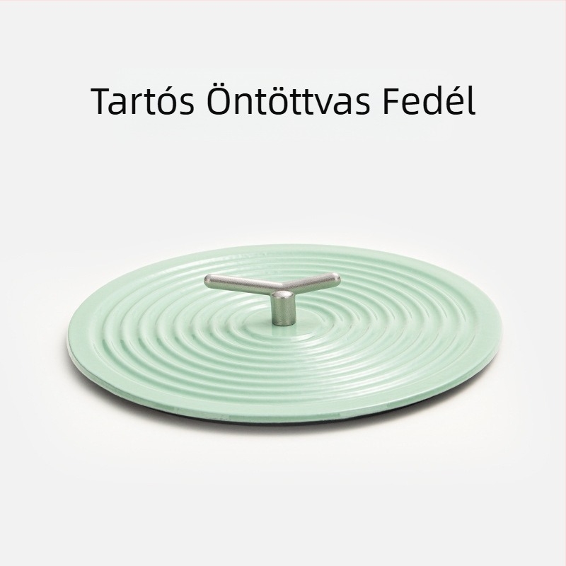 Zománc bevonatú öntöttvas fazék, 22 cm, 3,1–4 L, levesekhez és pároláshoz, többfunkciós, indukciós és gáztűzhelyhez