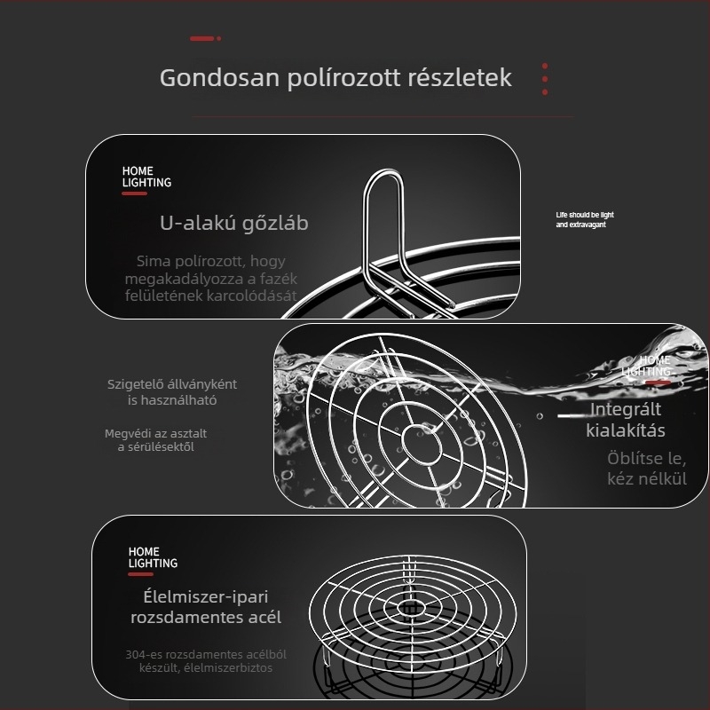 304 rozsdamentes acélból készült pároló rács zöldségekhez és belső pároló elektromos rizsfőzőhöz