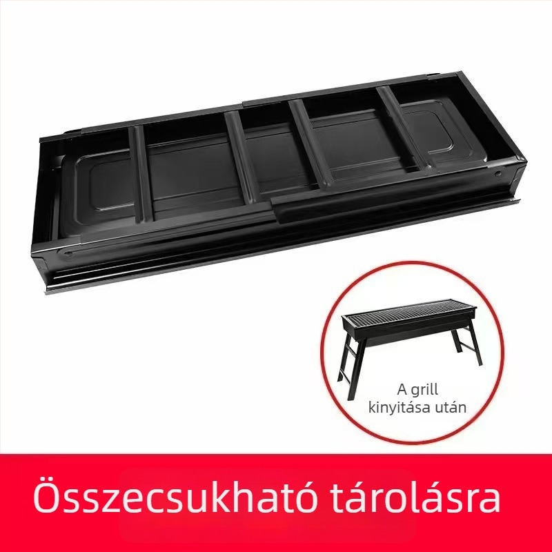 Nagy méretű összecsukható szén grill háztartási használatra, hordozható kültéri kempinghez