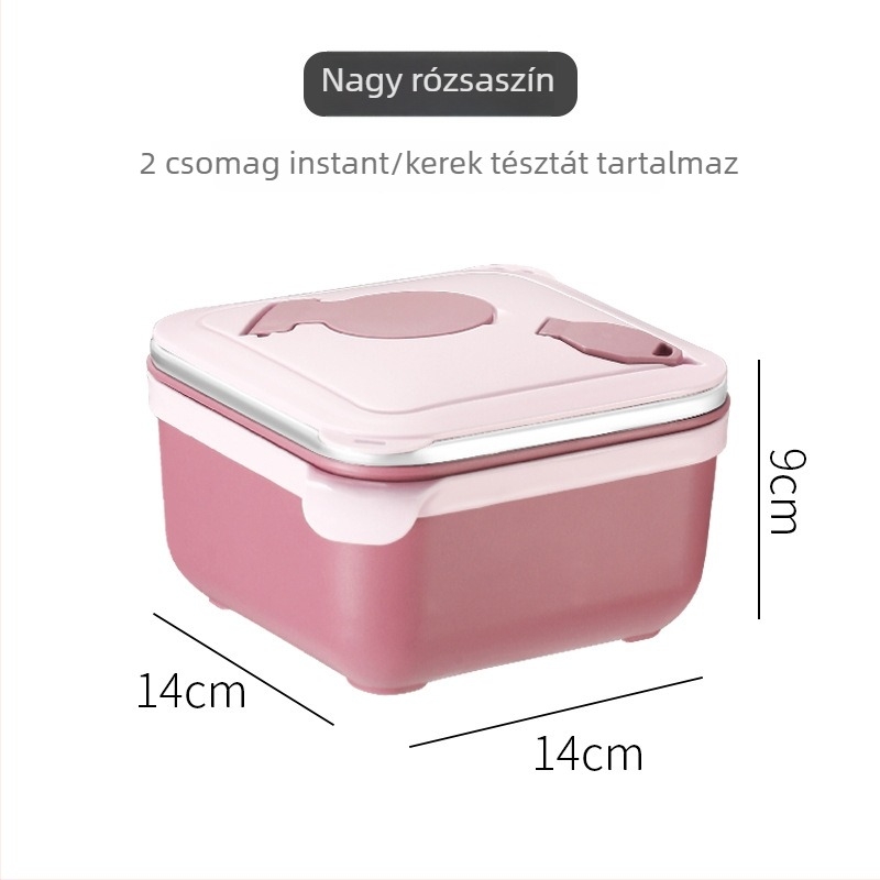 304 rozsdamentes acél szögletes tál ramenhez, nagy kapacitású, kollégiumokban vagy otthon, hordozható ebédes doboz