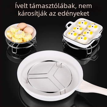 Rozsdamentes acélból készült gőzölő rács wokhoz, rizsfőzőhöz és nyomás alatti edényhez — kis magas lábú gőzölő kosár