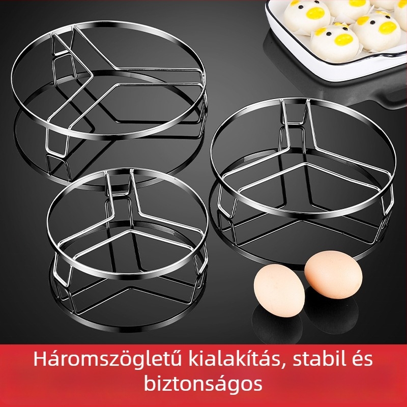 Rozsdamentes acélból készült gőzölő rács wokhoz, rizsfőzőhöz és nyomás alatti edényhez — kis magas lábú gőzölő kosár