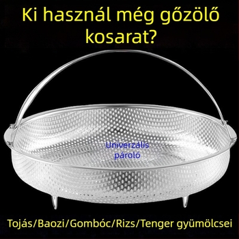 316 élelmiszer-minőségű rozsdamentes acél pároló rács, univerzális kör alakú párolókosár és tálca otthoni használatra, lefolyó kosár a gőzöléshez