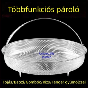 316 élelmiszer-minőségű rozsdamentes acél pároló rács, univerzális kör alakú párolókosár és tálca otthoni használatra, lefolyó kosár a gőzöléshez