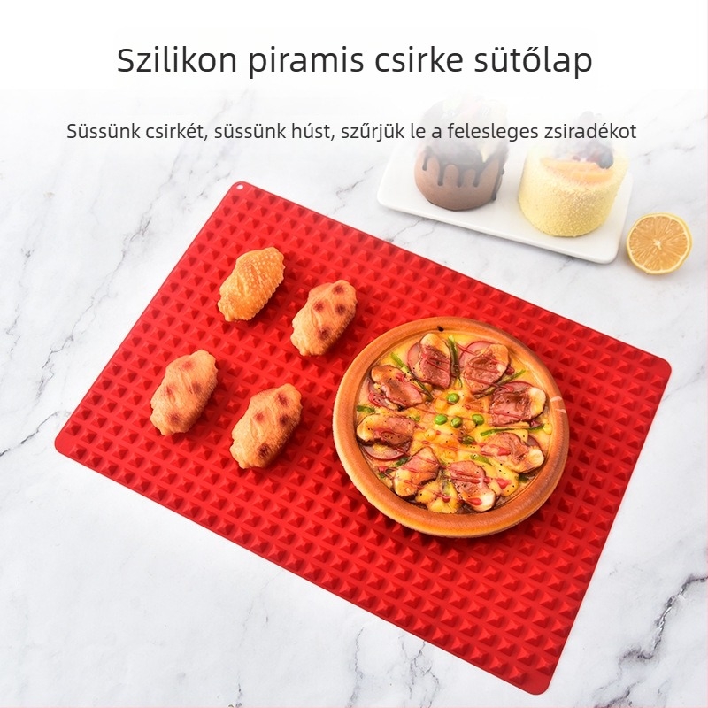 Piramidális szilikon sütőmat – sokoldalú szilikon sütő- és grillpad mikrohullámú sütőhöz
