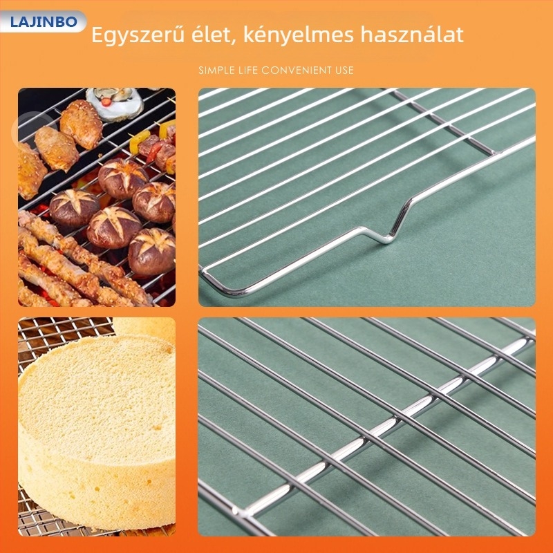 Egyszer használatos négyzet alakú grillrács lábakkal, hordozható, vastagított acélszerkezetből