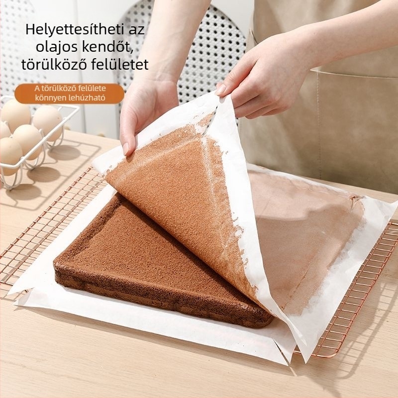 28x28 cm sütőpapír, tapadásmentes, szilikonbevonattal, négyzet alakú sütőpapírlap pizza és süteményekhez