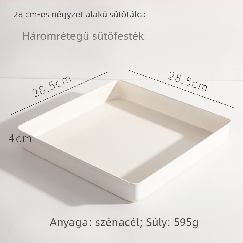 Négyzet alakú tortaforma 28×28 cm, tapadásmentes, sütőbe való, szénacélból készült