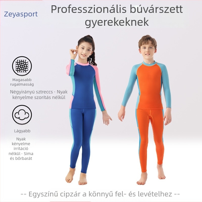 Gyerekeknek készült két részes neoprén búvárruha vízi sportokra: szörfözés, úszás, hajózás, snorkelzés, meleg és napvédelmi védelem