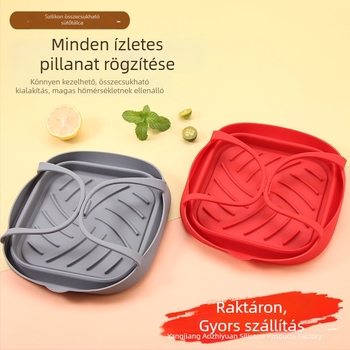 Új összecsukható négyzet alakú szilikon sütőedény és sütőmat, élelmiszer-minőségű, újrahasználható, hőálló