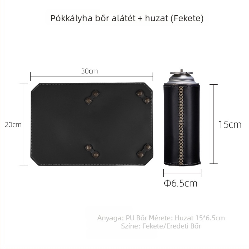 Bőr alátét készlet gázpalackok rögzítéséhez kompakt kempingfőzőhöz